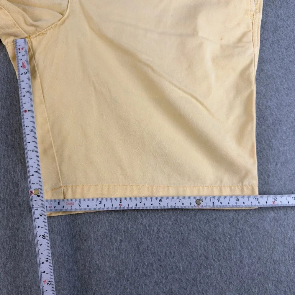 Reed Edward Summer Wash Chino Shorts Yellow Mens 34 Preppy Cotton Twill 9.5in